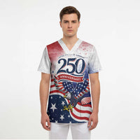Personalized USA 250 Years of Freedom Scrub Top American Patriotic