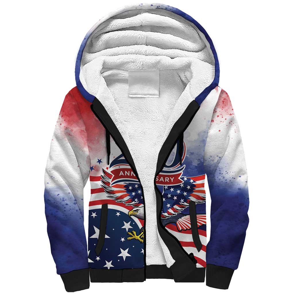 Personalized USA 250 Years of Freedom Sherpa Hoodie American Patriotic