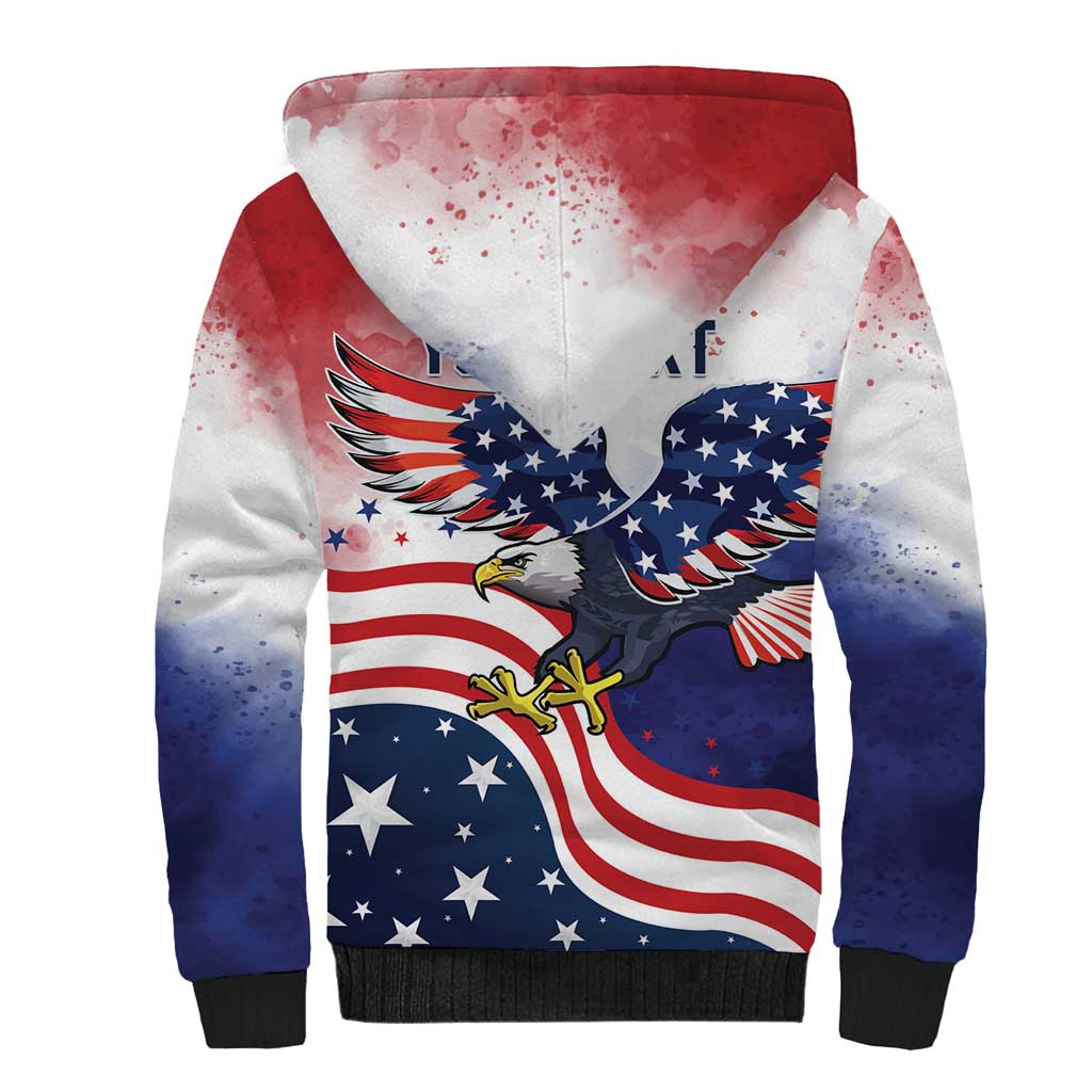Personalized USA 250 Years of Freedom Sherpa Hoodie American Patriotic