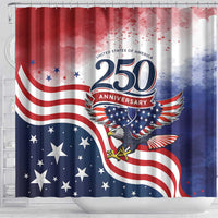 USA 250 Years of Freedom Shower Curtain American Patriotic