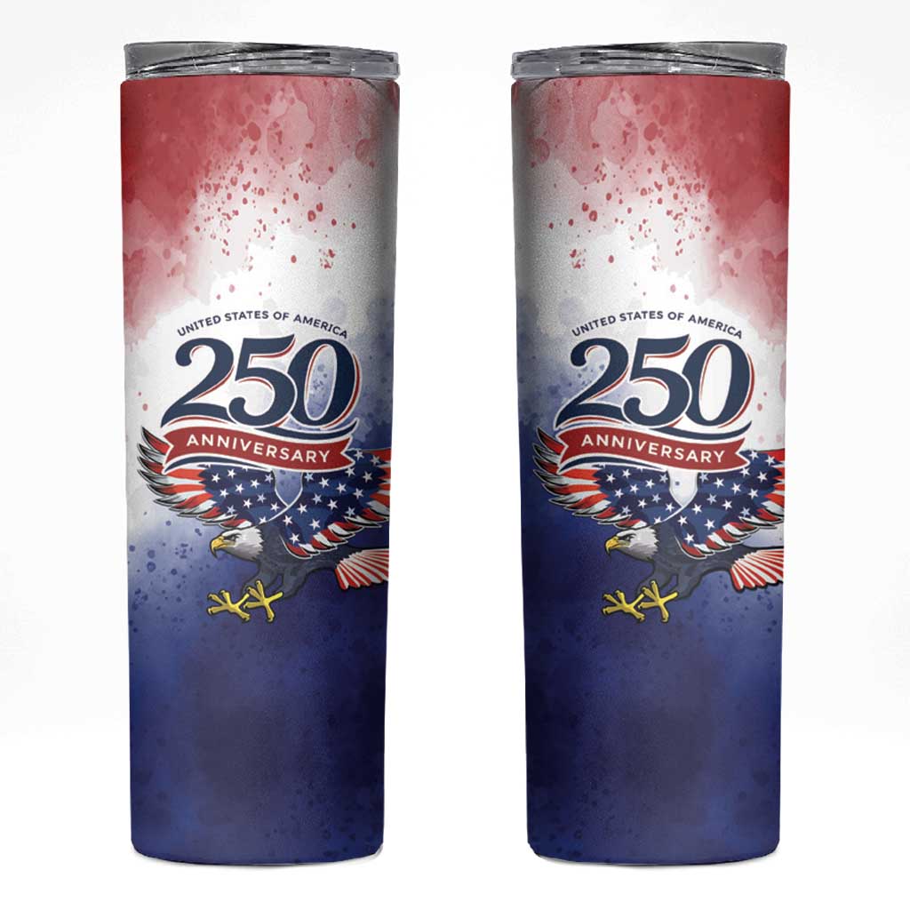 USA 250 Years of Freedom Skinny Tumbler American Patriotic