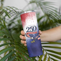 USA 250 Years of Freedom Skinny Tumbler American Patriotic