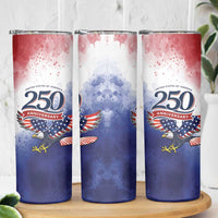 USA 250 Years of Freedom Skinny Tumbler American Patriotic