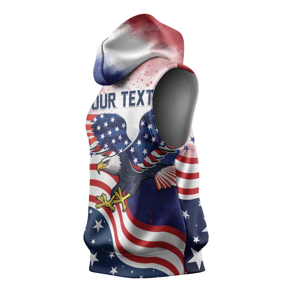 Personalized USA 250 Years of Freedom Sleeveless Hoodie American Patriotic