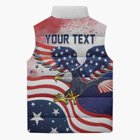 Personalized USA 250 Years of Freedom Sleeveless Puffer Jacket American Patriotic