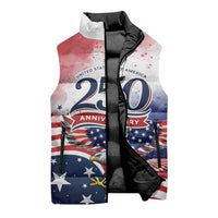 Personalized USA 250 Years of Freedom Sleeveless Puffer Jacket American Patriotic