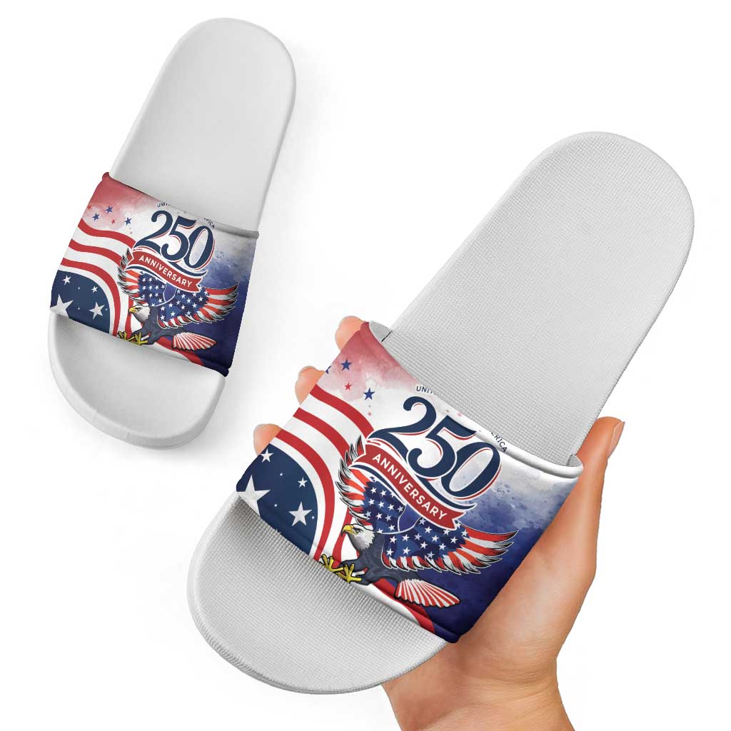 USA 250 Years of Freedom Slide Sandals American Patriotic