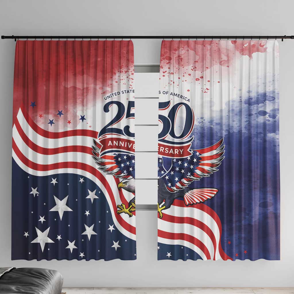 USA 250 Years of Freedom Window Curtain American Patriotic