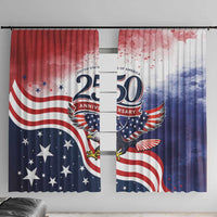 USA 250 Years of Freedom Window Curtain American Patriotic