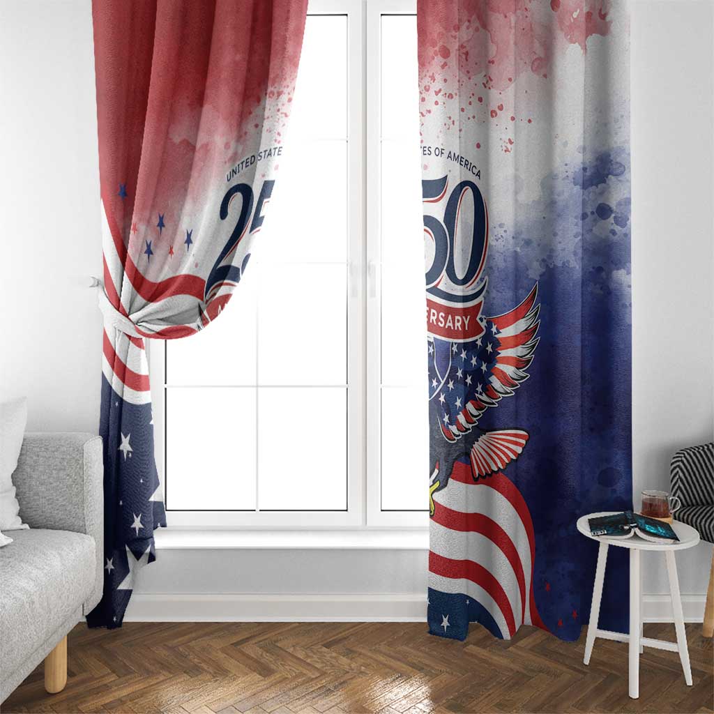 USA 250 Years of Freedom Window Curtain American Patriotic