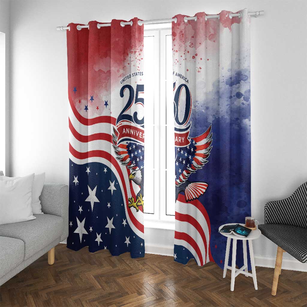 USA 250 Years of Freedom Window Curtain American Patriotic