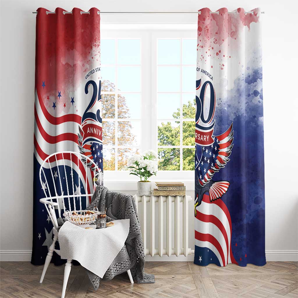 USA 250 Years of Freedom Window Curtain American Patriotic
