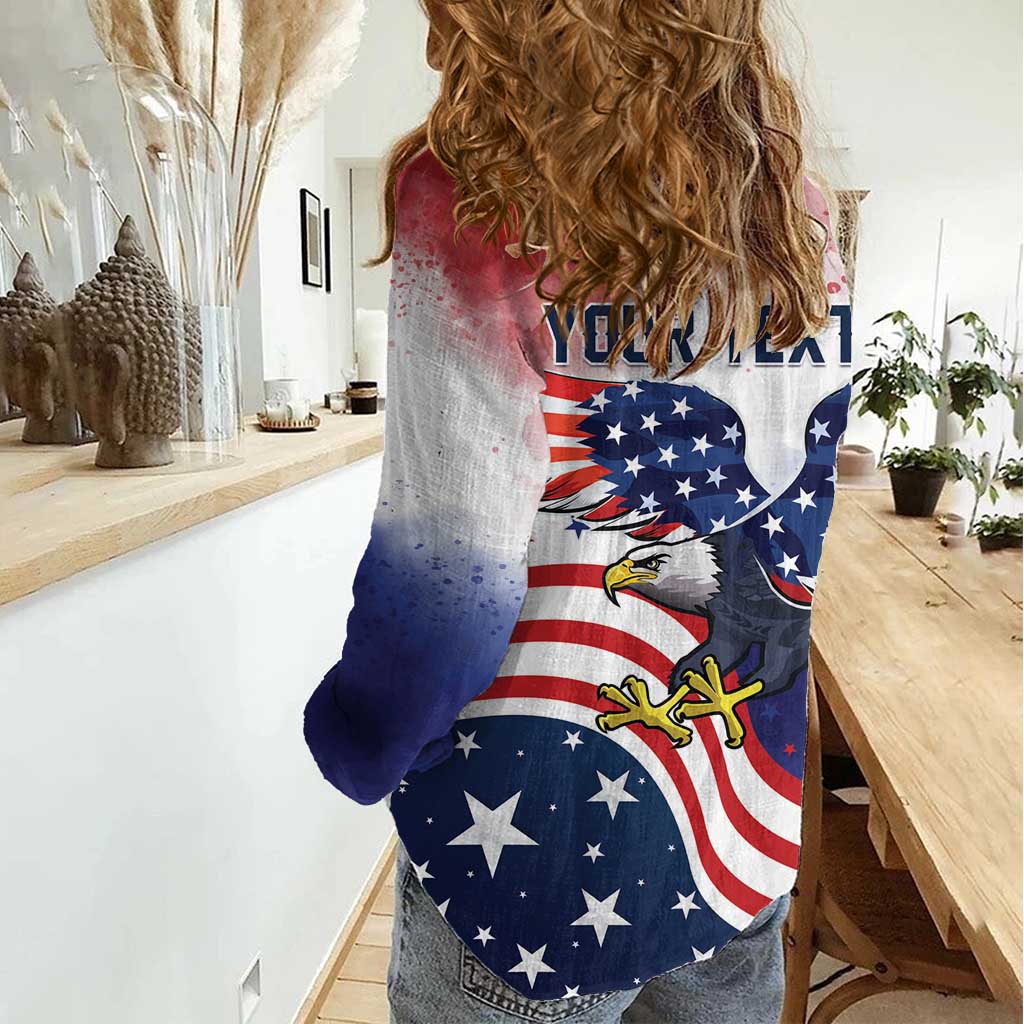 Personalized USA 250 Years of Freedom Women Casual Shirt American Patriotic