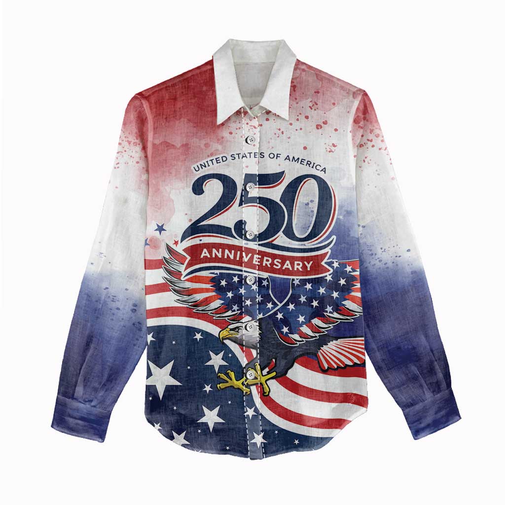 Personalized USA 250 Years of Freedom Women Casual Shirt American Patriotic