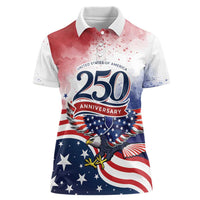 Personalized USA 250 Years of Freedom Women Polo Shirt American Patriotic