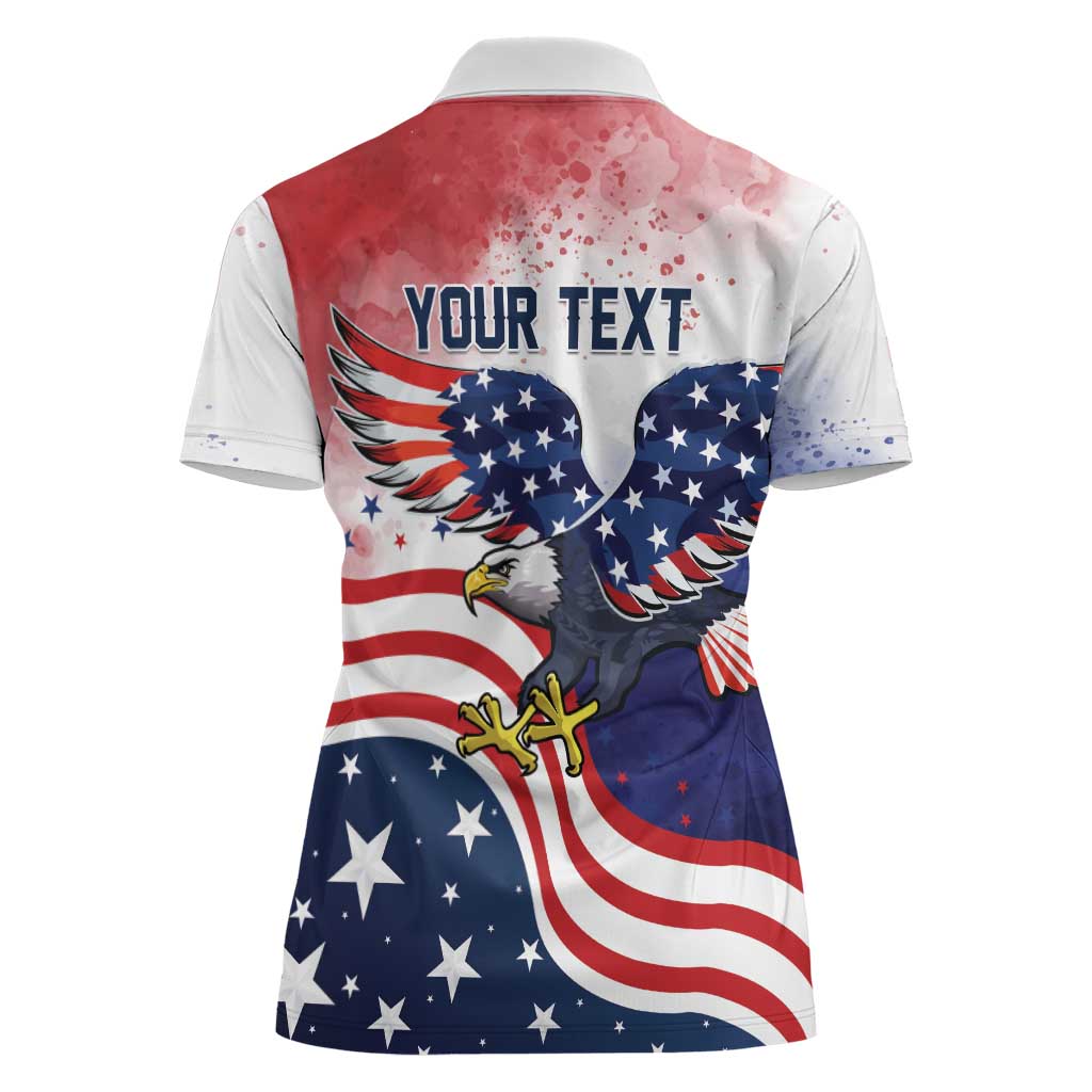 Personalized USA 250 Years of Freedom Women Polo Shirt American Patriotic