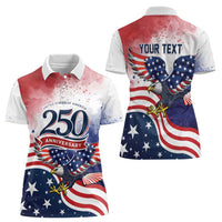 Personalized USA 250 Years of Freedom Women Polo Shirt American Patriotic