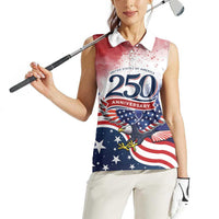 Personalized USA 250 Years of Freedom Women Sleeveless Polo Shirt American Patriotic