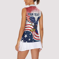 Personalized USA 250 Years of Freedom Women Sleeveless Polo Shirt American Patriotic