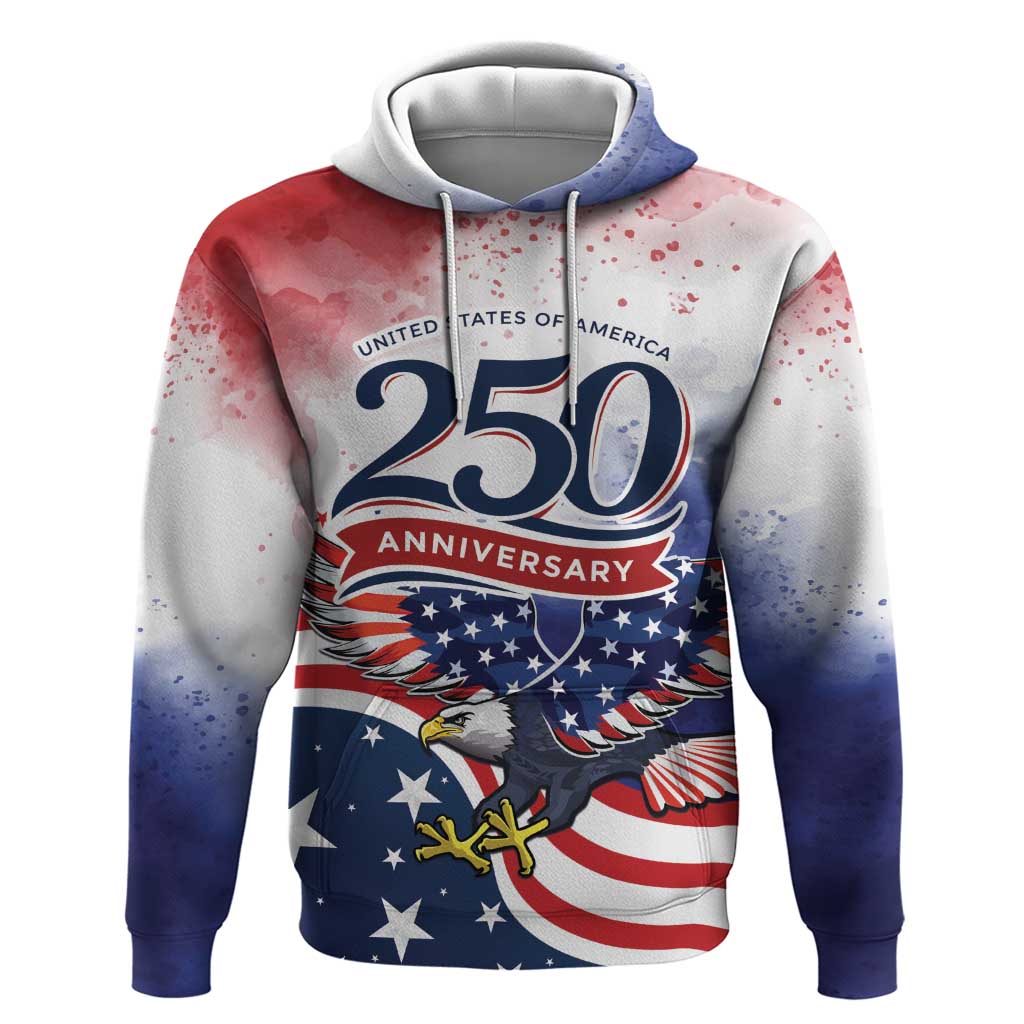 Personalized USA 250 Years of Freedom Zip Hoodie American Patriotic