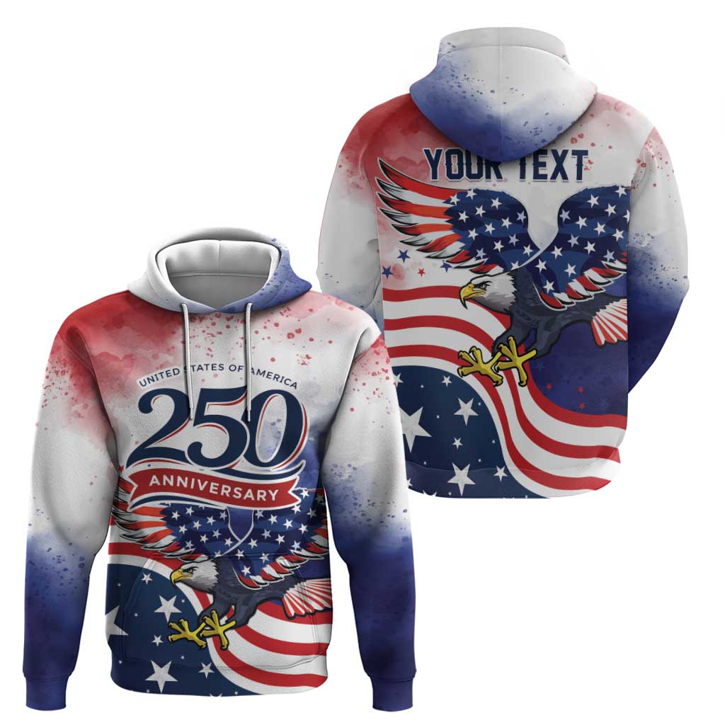 Personalized USA 250 Years of Freedom Zip Hoodie American Patriotic