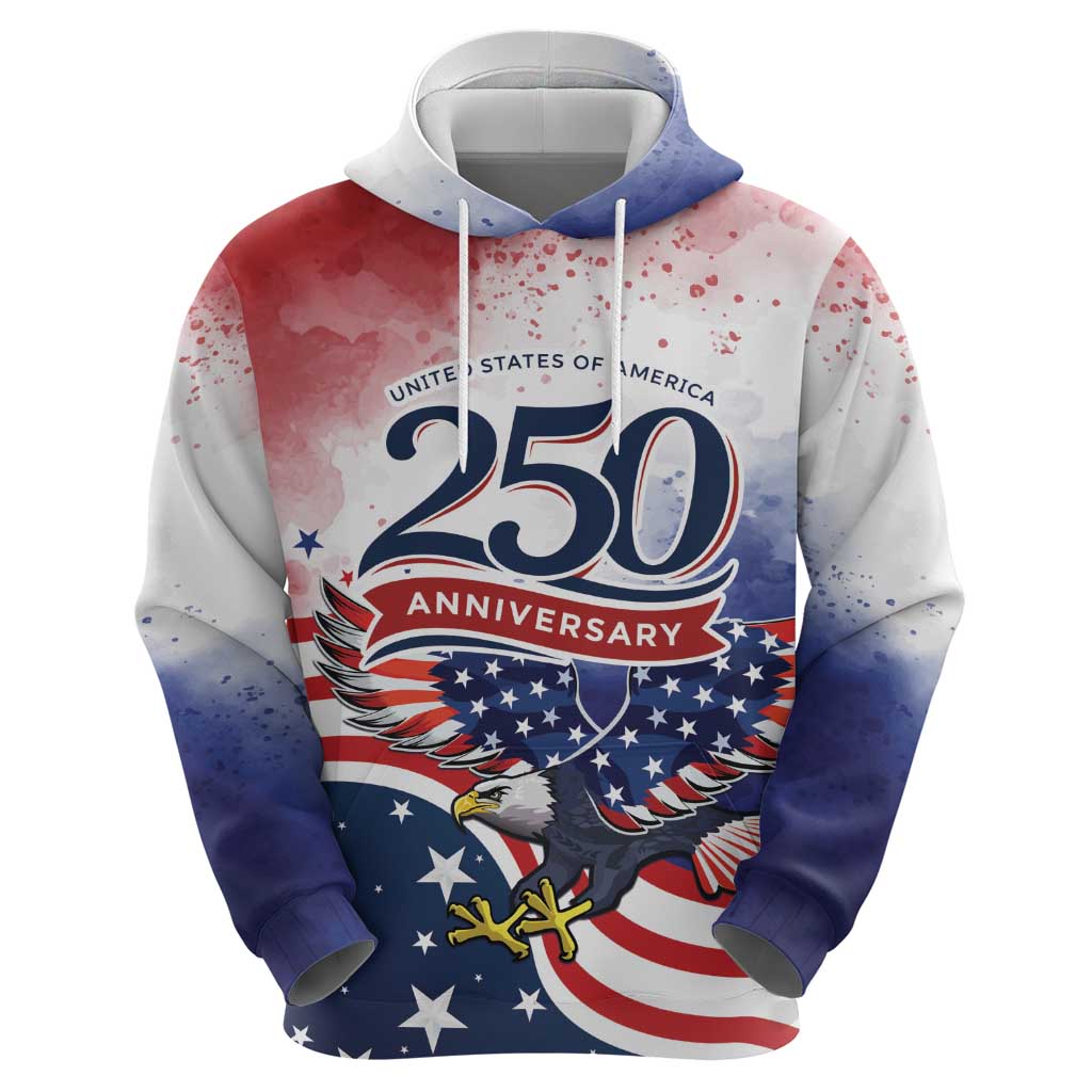 Personalized USA 250 Years of Freedom Zip Hoodie American Patriotic