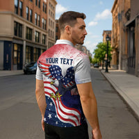 Personalized USA 250 Years of Freedom Zipper Polo Shirt American Patriotic