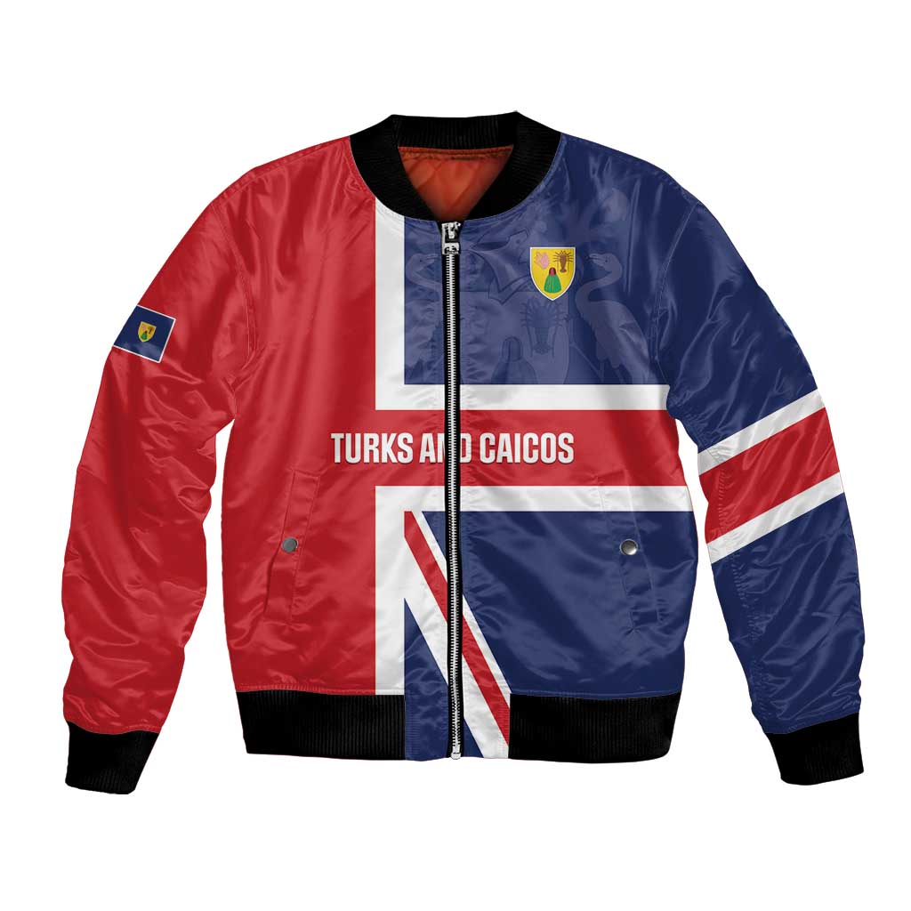 Personalised Turks and Caicos Islands Bomber Jacket Come On Team TCI