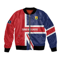 Personalised Turks and Caicos Islands Bomber Jacket Come On Team TCI