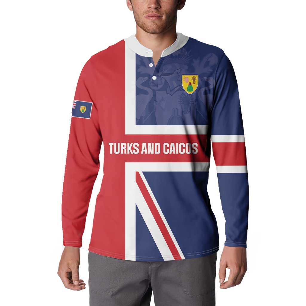 Personalised Turks and Caicos Islands Button Sweatshirt Come On Team TCI