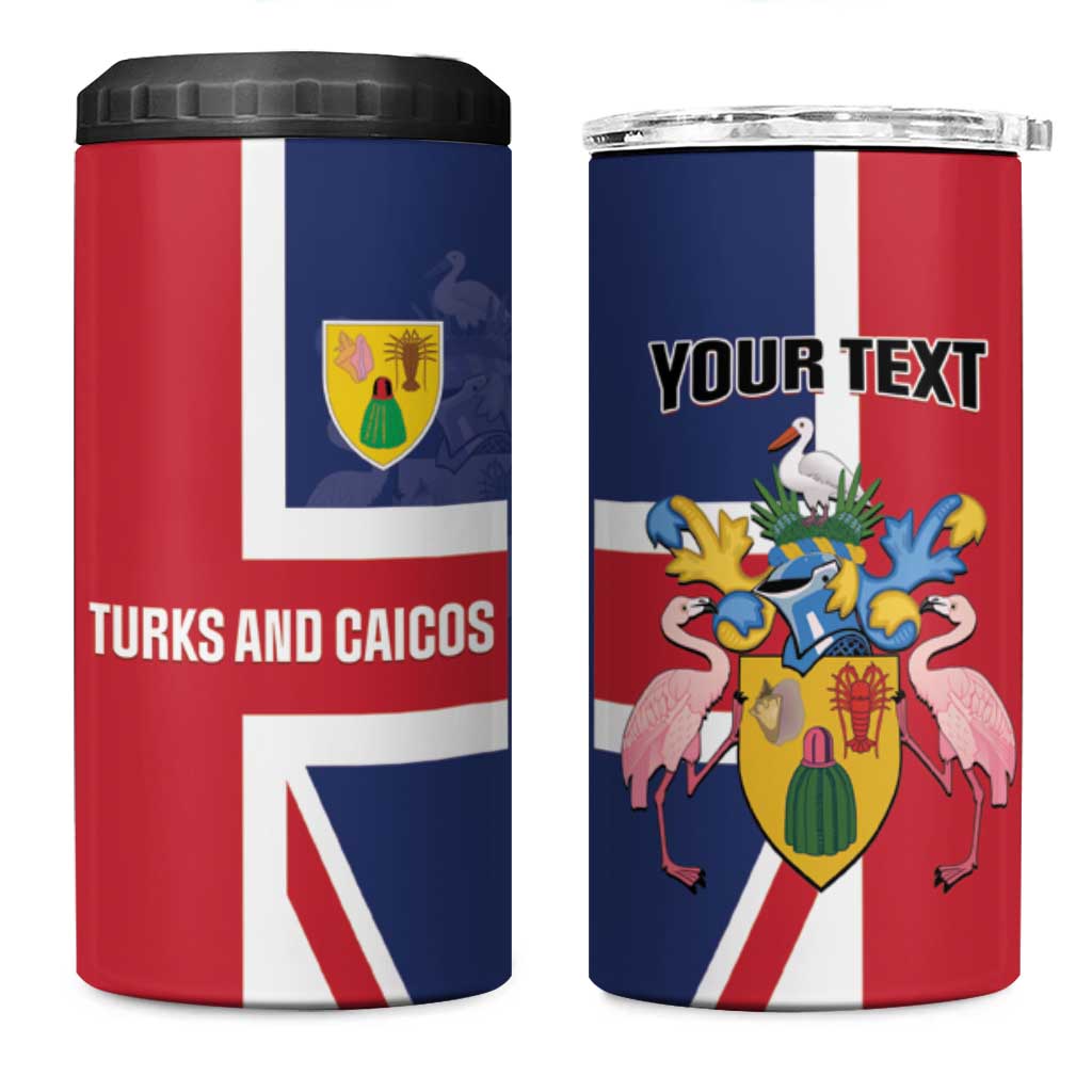 Personalised Turks and Caicos Islands 4 in 1 Can Cooler Tumbler Come On Team TCI