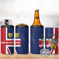 Personalised Turks and Caicos Islands 4 in 1 Can Cooler Tumbler Come On Team TCI