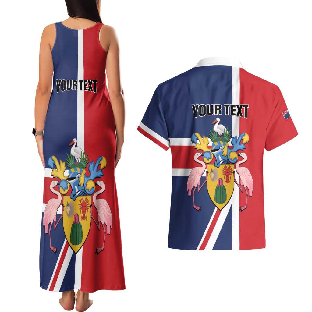 Personalised Turks and Caicos Islands Couples Matching Tank Maxi Dress and Hawaiian Shirt Come On Team TCI