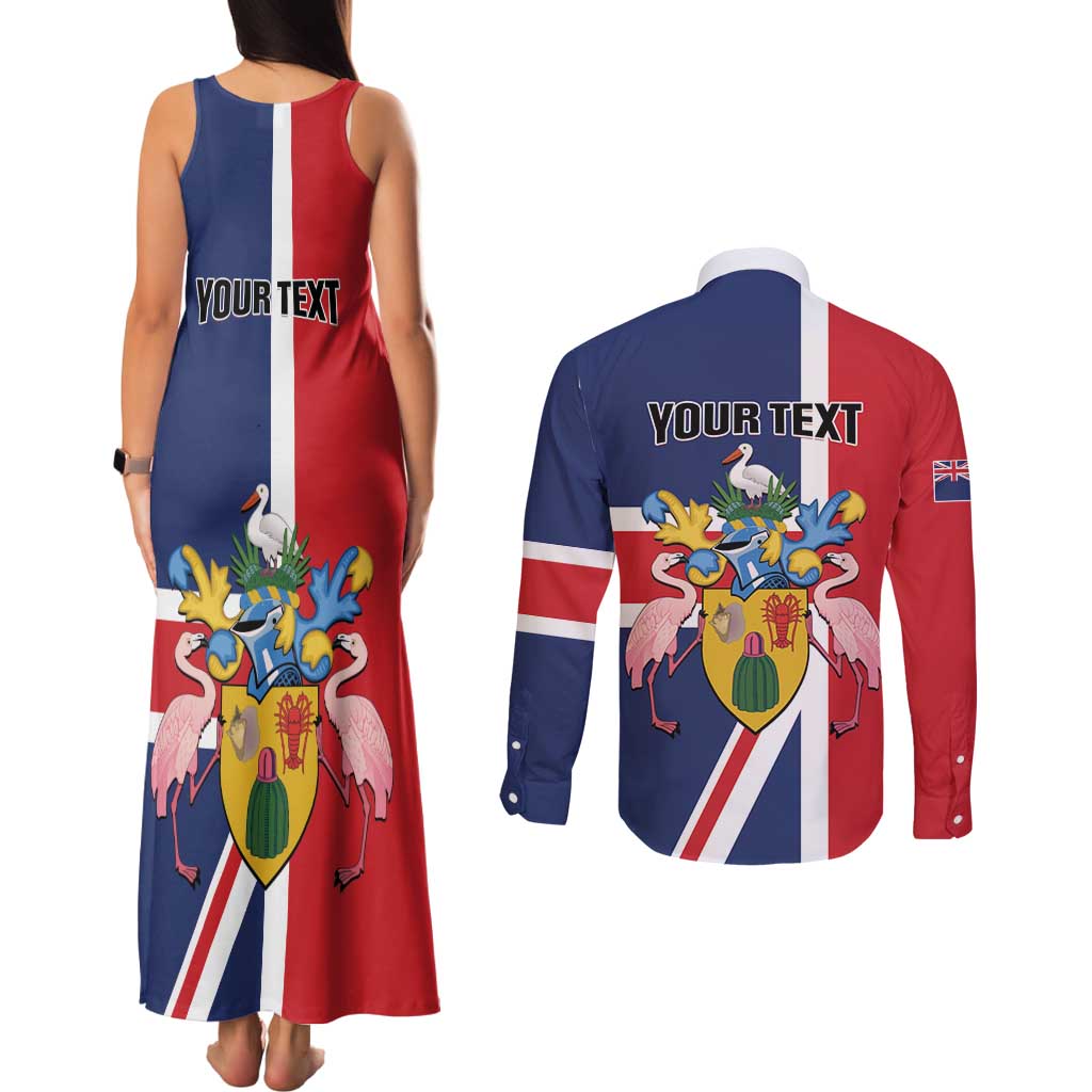 Personalised Turks and Caicos Islands Couples Matching Tank Maxi Dress and Long Sleeve Button Shirt Come On Team TCI