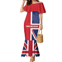 Personalised Turks and Caicos Islands Family Matching Mermaid Dress and Hawaiian Shirt Come On Team TCI