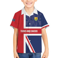 Personalised Turks and Caicos Islands Family Matching Off The Shoulder Long Sleeve Dress and Hawaiian Shirt Come On Team TCI