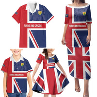 Personalised Turks and Caicos Islands Family Matching Puletasi and Hawaiian Shirt Come On Team TCI