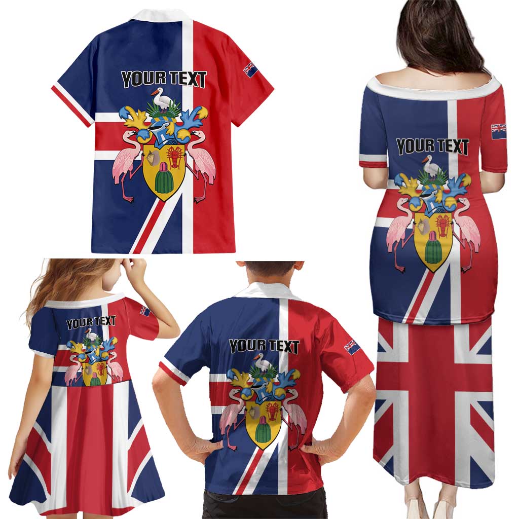 Personalised Turks and Caicos Islands Family Matching Puletasi and Hawaiian Shirt Come On Team TCI