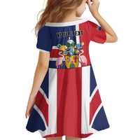 Personalised Turks and Caicos Islands Family Matching Short Sleeve Bodycon Dress and Hawaiian Shirt Come On Team TCI