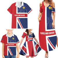 Personalised Turks and Caicos Islands Family Matching Summer Maxi Dress and Hawaiian Shirt Come On Team TCI