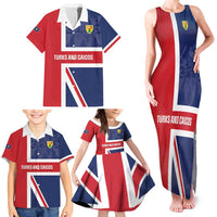 Personalised Turks and Caicos Islands Family Matching Tank Maxi Dress and Hawaiian Shirt Come On Team TCI