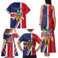 Personalised Turks and Caicos Islands Family Matching Tank Maxi Dress and Hawaiian Shirt Come On Team TCI