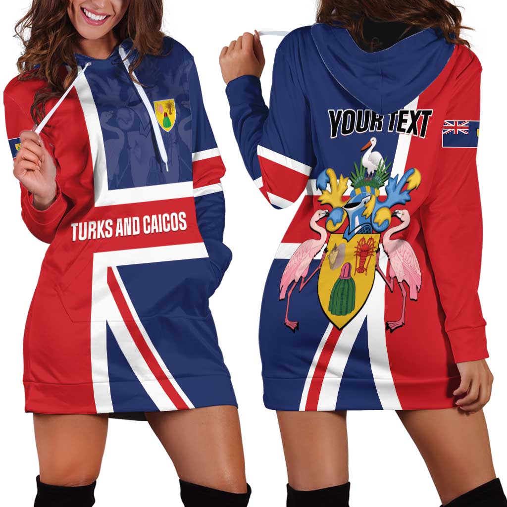 Personalised Turks and Caicos Islands Hoodie Dress Come On Team TCI