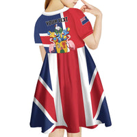 Personalised Turks and Caicos Islands Kid Short Sleeve Dress Come On Team TCI