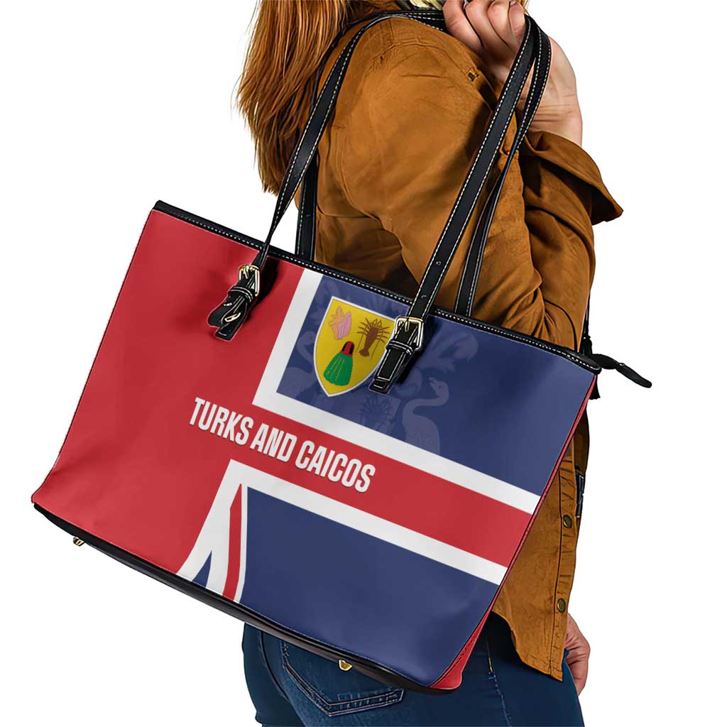 Turks and Caicos Islands Leather Tote Bag Come On Team TCI