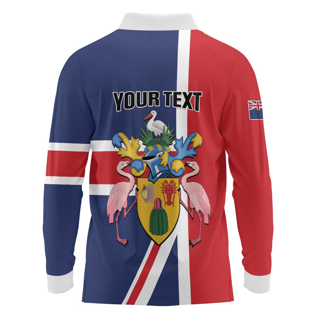 Personalised Turks and Caicos Islands Long Sleeve Polo Shirt Come On Team TCI