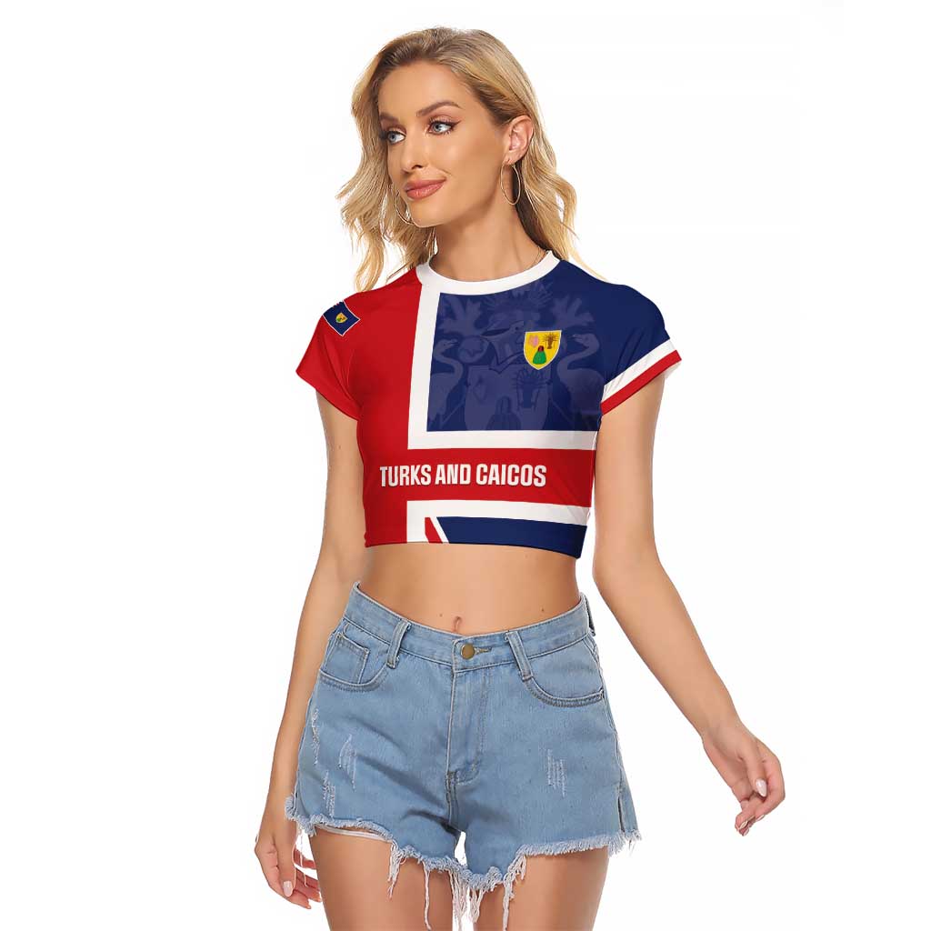 Personalised Turks and Caicos Islands Raglan Cropped T Shirt Come On Team TCI