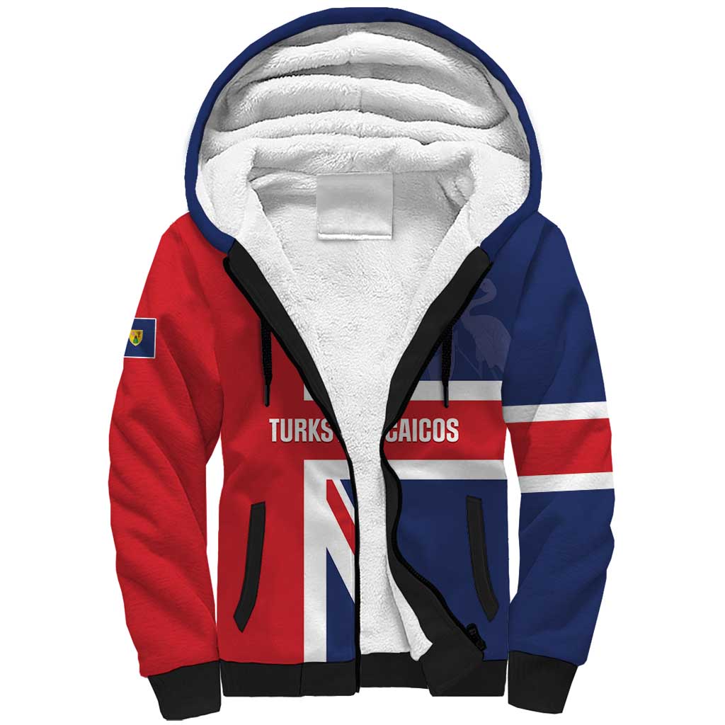 Personalised Turks and Caicos Islands Sherpa Hoodie Come On Team TCI
