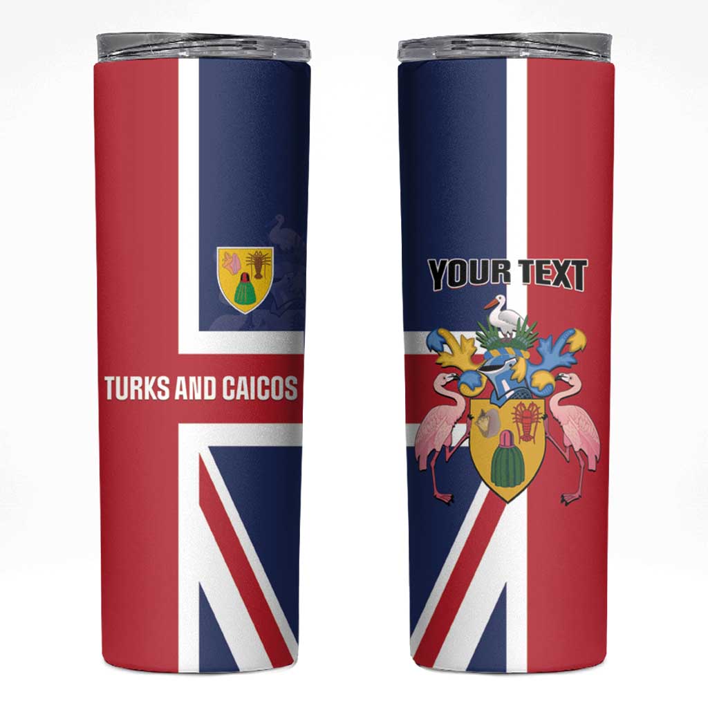 Personalised Turks and Caicos Islands Skinny Tumbler Come On Team TCI