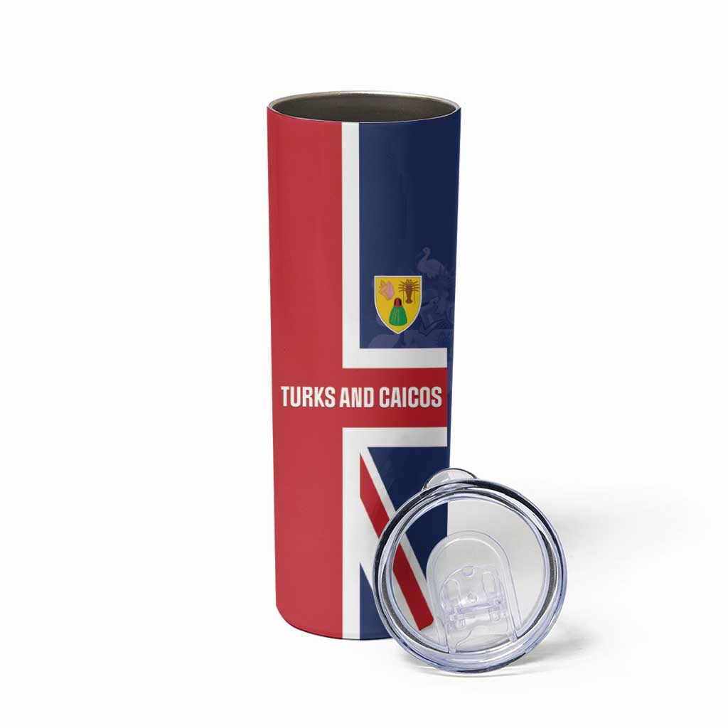 Personalised Turks and Caicos Islands Skinny Tumbler Come On Team TCI